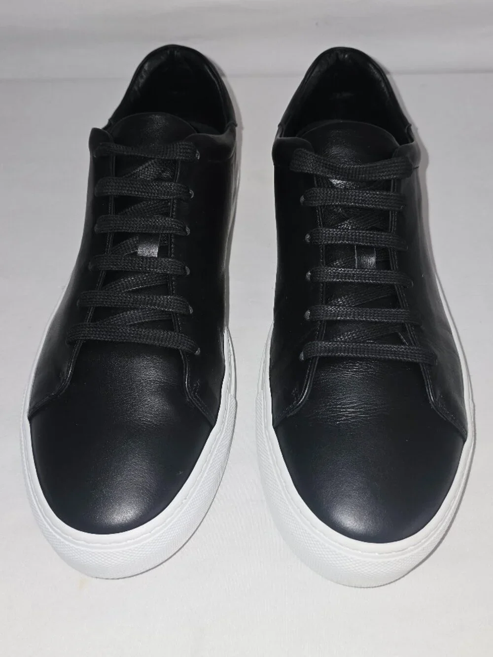 M. GEMI Black Low Top Italian Leather Sneaker Shoes Men's Size EU 45 / US 12